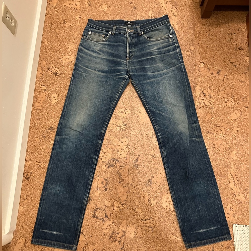 A.P.C. Slim Straight Jeans in Faded Blue Wash